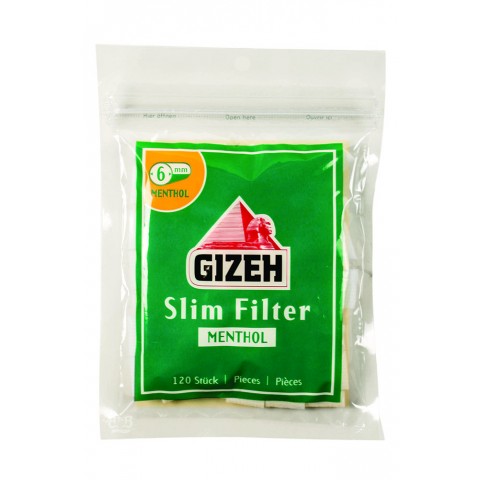 Filtro para Cigarro Gizeh Slim Menthol 6mm - Bag com 120 und